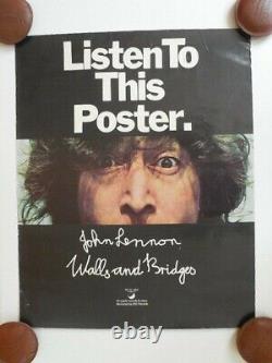 Beatles John Lennon 1974 Walls And Bridges Listen To This Poster Apple Records