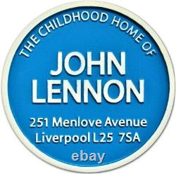 Beatles John Lennon 2000 BLUE PLAQUE Heritage Envelope + Magnet + Guitar Pick