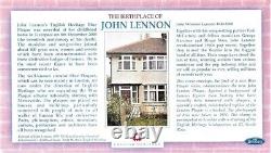 Beatles John Lennon 2000 BLUE PLAQUE Heritage Envelope + Magnet + Guitar Pick