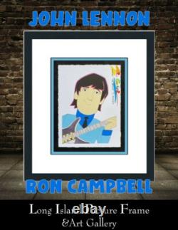 Beatles John Lennon Cartoon Series Signed Giclee Ron Campbell CUSTOM FRAMED