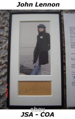 Beatles John Lennon Cut Signature Signed Autographed Display Certified JSA