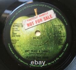 Beatles John Lennon Give Peace A Chance UK Apple Demo Factory Sample Rare Mint