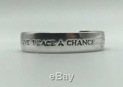 Beatles John Lennon Give Peace Chance Collection Sterling Silver Cuff Bracelet