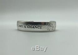 Beatles John Lennon Give Peace Chance Collection Sterling Silver Cuff Bracelet