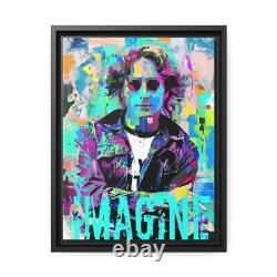 Beatles John Lennon IMAGINE Framed Canvas Wall Art Pop Art