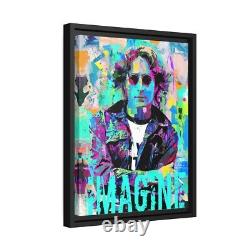 Beatles John Lennon IMAGINE Framed Canvas Wall Art Pop Art