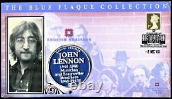 Beatles John Lennon Mendips Home 2000 BLUE PLAQUE Piece Plaque + Blue Magnet