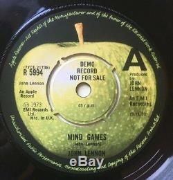 Beatles John Lennon Mind Games UK Demo Rare Mint P/S 1973