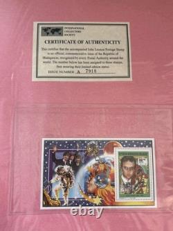 Beatles John Lennon Official ICS Stamp Binder Chad Tanzania Worldwide MNH COAs
