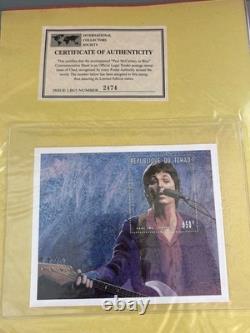Beatles John Lennon Official ICS Stamp Binder Chad Tanzania Worldwide MNH COAs