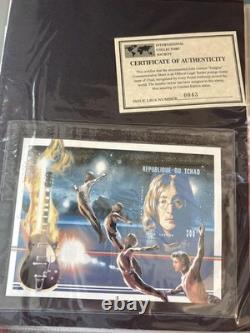 Beatles John Lennon Official ICS Stamp Binder Chad Tanzania Worldwide MNH COAs