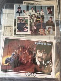 Beatles John Lennon Official ICS Stamp Binder Chad Tanzania Worldwide MNH COAs