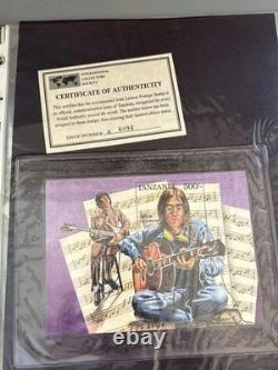 Beatles John Lennon Official ICS Stamp Binder Chad Tanzania Worldwide MNH COAs