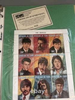 Beatles John Lennon Official ICS Stamp Binder Chad Tanzania Worldwide MNH COAs