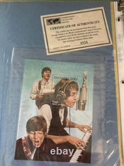 Beatles John Lennon Official ICS Stamp Binder Chad Tanzania Worldwide MNH COAs
