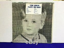 Beatles John Lennon PLASTIC ONO BAND 1970 Apple Shrink BLUE TITLES HYPE STICKER