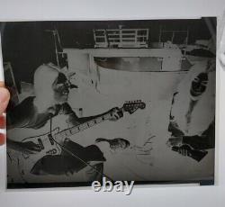 Beatles John Lennon Playing Guitar withWife Yoko Ono 8x10 Negative Vintage Photo