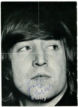 Beatles John Lennon Rare 1966 Beatles Monthly Signed Page with Perry Cox LOA