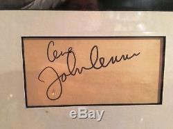 Beatles John Lennon Rare Signed Autograph framed Linda McCartney photo