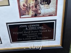 Beatles John Lennon Secretarial Drawing 1979 Decorative Item Framed Certificate