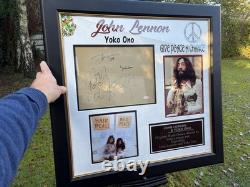 Beatles John Lennon Secretarial Drawing 1979 Decorative Item Framed Certificate