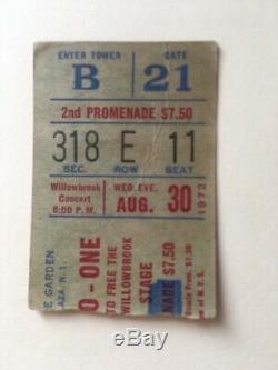 Beatles John Lennon Ticket 1972 Live In New York City One To One Concert Rare