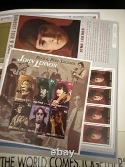 Beatles John Lennon Universal Postal Tribute Stamp Set Collection 1995 Together