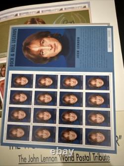 Beatles John Lennon Universal Postal Tribute Stamp Set Collection 1995 Together