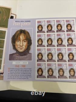 Beatles John Lennon Universal Postal Tribute Stamp Set Collection 1995 Together