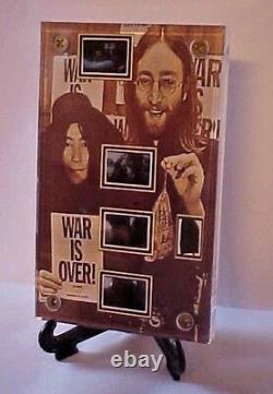 Beatles John Lennon Worn Clothing WAR IS OVER Film Display + Gold Coin