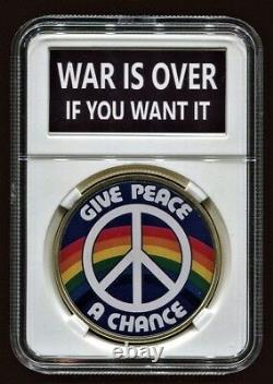 Beatles John Lennon Worn Clothing WAR IS OVER Film Display + Gold Coin