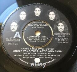 Beatles John Lennon Yoko Ono Happy Xmas UK Demo Promo Rare 7 Apple 1971 Mint