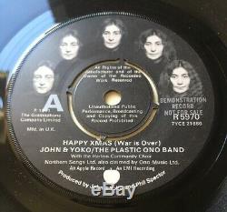 Beatles John Lennon Yoko Ono Happy Xmas UK Demo Promo Rare 7 Apple 1971 Mint