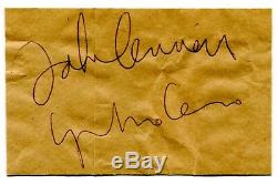 Beatles John Lennon Yoko Ono Rare 1970 Signed Autograph Frank Caiazzo LOA