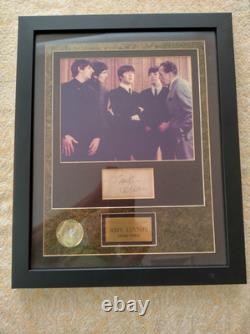 Beatles John Lennon signed cut sheet, original signature