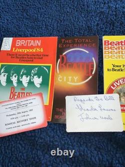 Beatles Liverpool'85 tickets, brochures autograph of John Lennon Uncle Charles
