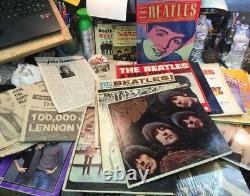 Beatles Lot Vinyl Books Articles Cards & More John Lennon