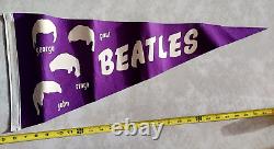 Beatles Pennant George Paul Ringo Starr John Lennon Full Size Vintage Purple