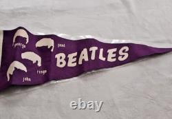 Beatles Pennant George Paul Ringo Starr John Lennon Full Size Vintage Purple