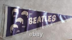 Beatles Pennant George Paul Ringo Starr John Lennon Full Size Vintage Purple