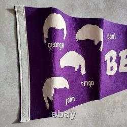 Beatles Pennant George Paul Ringo Starr John Lennon Full Size Vintage Purple