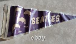 Beatles Pennant George Paul Ringo Starr John Lennon Full Size Vintage Purple
