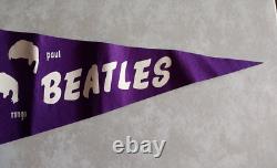 Beatles Pennant George Paul Ringo Starr John Lennon Full Size Vintage Purple