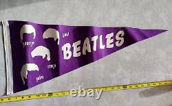 Beatles Pennant George Paul Ringo Starr John Lennon Full Size Vintage Purple