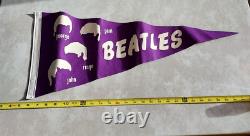 Beatles Pennant George Paul Ringo Starr John Lennon Full Size Vintage Purple