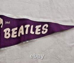 Beatles Pennant George Paul Ringo Starr John Lennon Full Size Vintage Purple