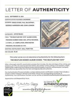 Beatles Red Album & Blue Album Signed All 4 Lennon McCartney Harrison Starr