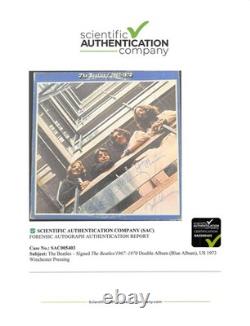 Beatles Red Album & Blue Album Signed All 4 Lennon McCartney Harrison Starr