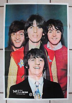 Beatles, Set of 3 official original rare 60's UK Fan Club Posters, John Lennon