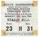 Beatles original concert ticket, London UK 1964 John Lennon, Paul McCartney Tour